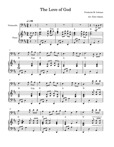 The Love Of God (Cello Solo) (arr. Tyler Adams)