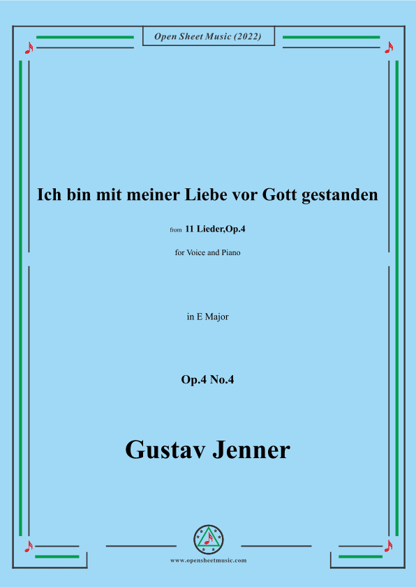 Jenner-Ich bin mit meiner Liebe vor Gott gestanden,in E Major,Op.4 No.4 (arr. OSM Press)