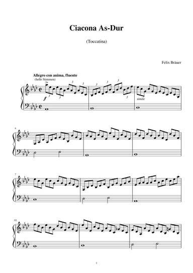 Ciacona in As-Dur (Toccatina)
