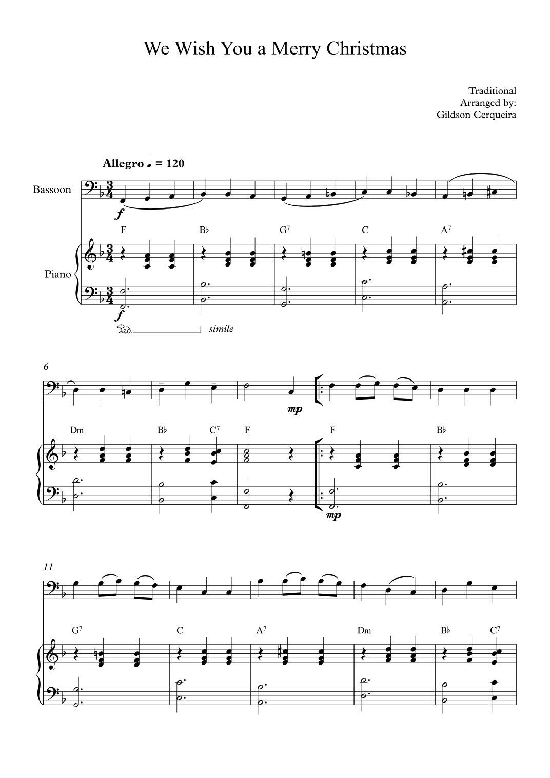 We Wish You a Merry Christmas (arr. Gildson Cerqueira)