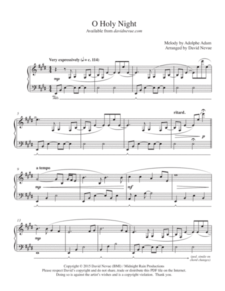 O Holy Night (arr. David Nevue)