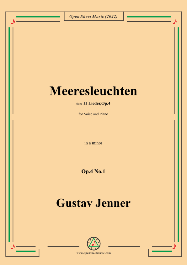 Jenner-Meeresleuchten,in a minor,Op.4 No.1 (arr. OSM Press)