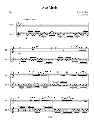 Ave Maria (Flute Duet) (arr. B. C. Dockery)