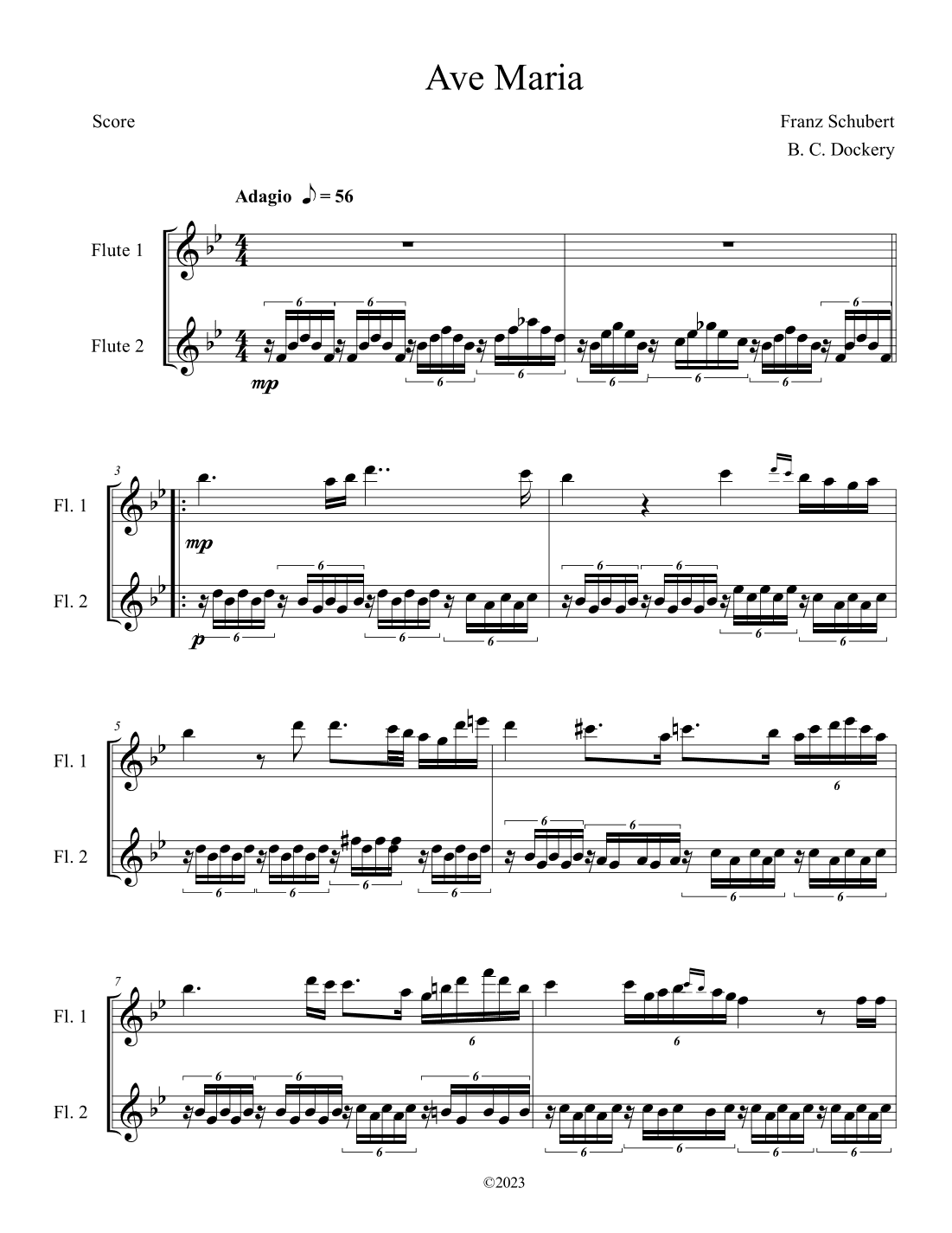 Ave Maria (Flute Duet) (arr. B. C. Dockery)
