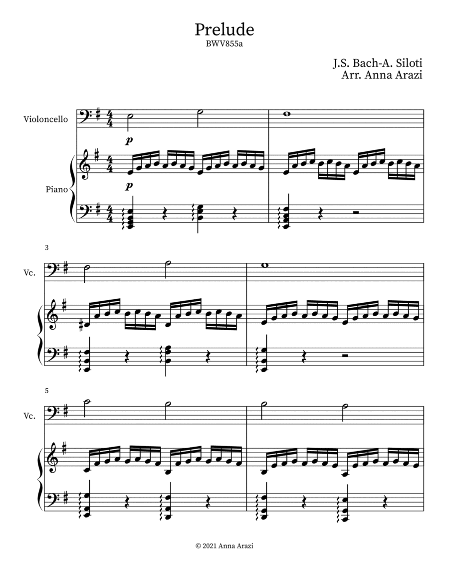Prelude BWV855a (arr. Anna Arazi)