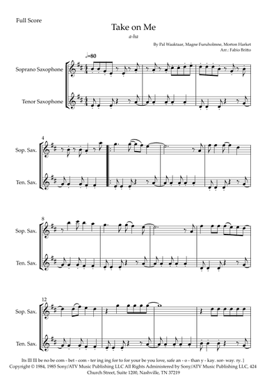 Take On Me (arr. Fabio Britto)