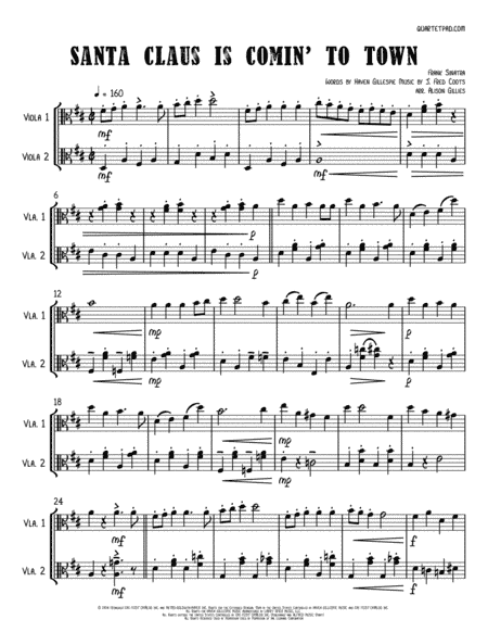 Santa Claus Is Comin' To Town (arr. Alison Gillies)