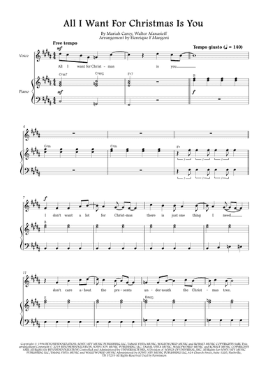 All I Want For Christmas Is You (arr. Henrique F Mangoni)