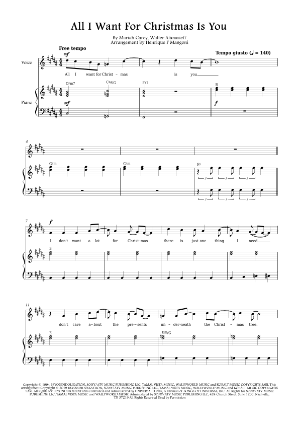 All I Want For Christmas Is You (arr. Henrique F Mangoni)