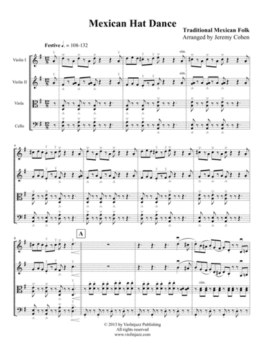 Mexican Hat Dance (string quartet) (arr. Jeremy Cohen)