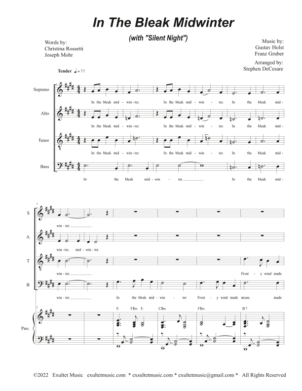In The Bleak Midwinter (with "Silent Night") (SATB) (arr. Stephen DeCesare)