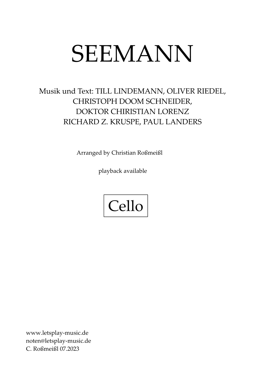 Seemann (arr. Christian Roßmeißl)