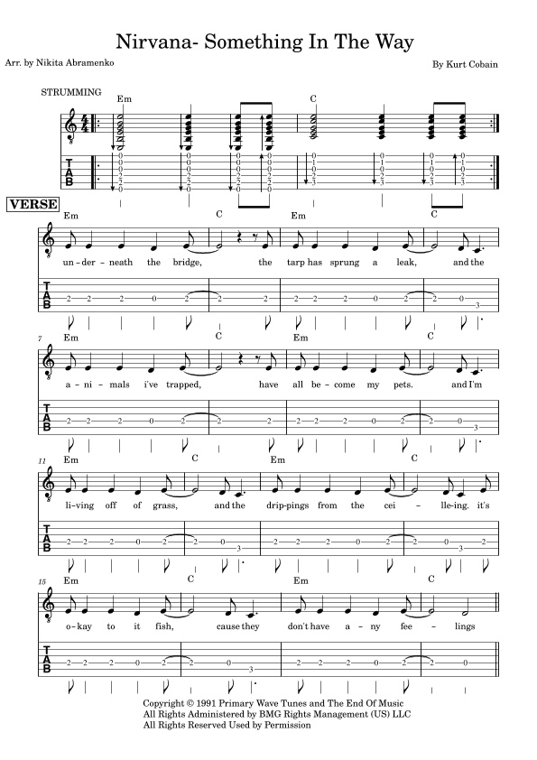 Something In The Way (arr. Nikita Abramenko)