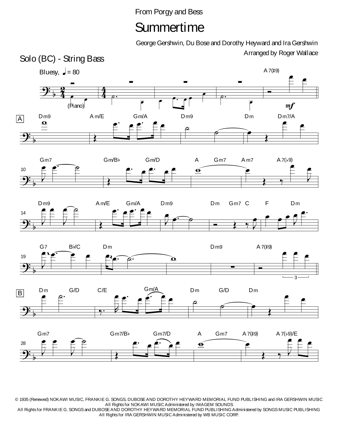 Summertime (arr. Roger Wallace)