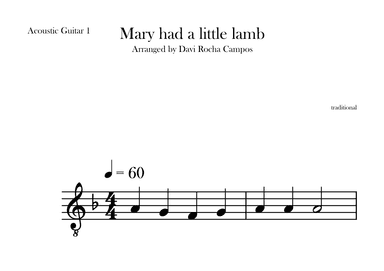 Mary had a little lamb (arr. Davi Rocha Campos)