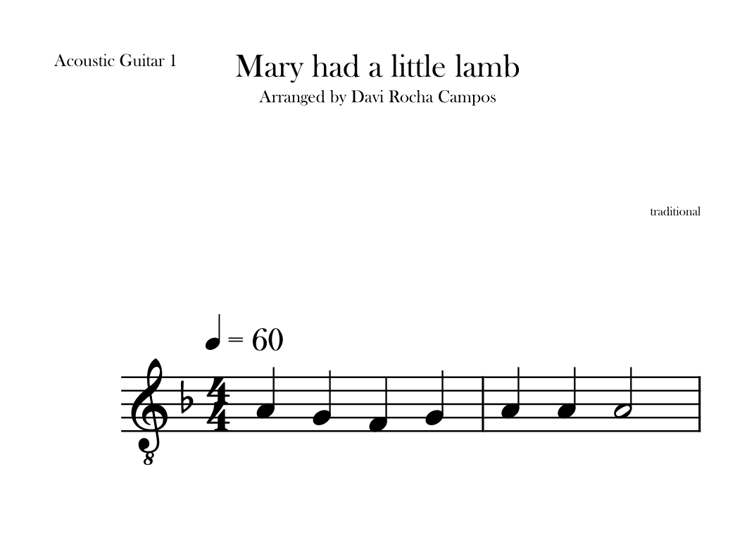 Mary had a little lamb (arr. Davi Rocha Campos)