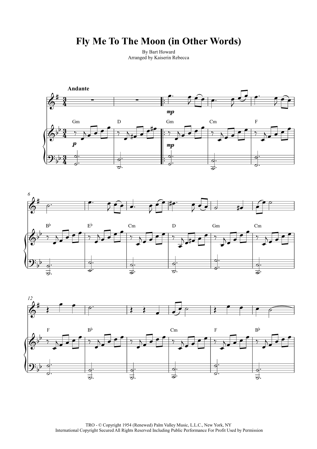 Fly Me To The Moon (in Other Words) (arr. Kaiserin Rebecca)