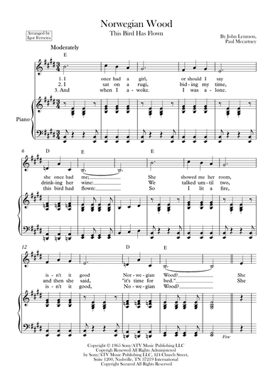 Norwegian Wood (this Bird Has Flown) (arr. Igor Ferreira)