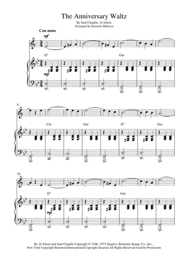 The Anniversary Waltz (arr. Kaiserin Rebecca)