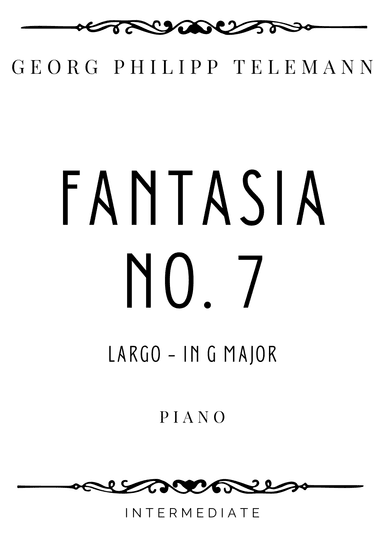 Telemann - Largo from Fantasia in G Major (TWV 33:7) - Intermediate (arr. Piacere Music Sheets)
