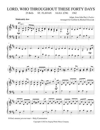 25B. Lord, Who Throughout These Forty Days (ST. FLAVIAN) (arr. Richard Giszczak)