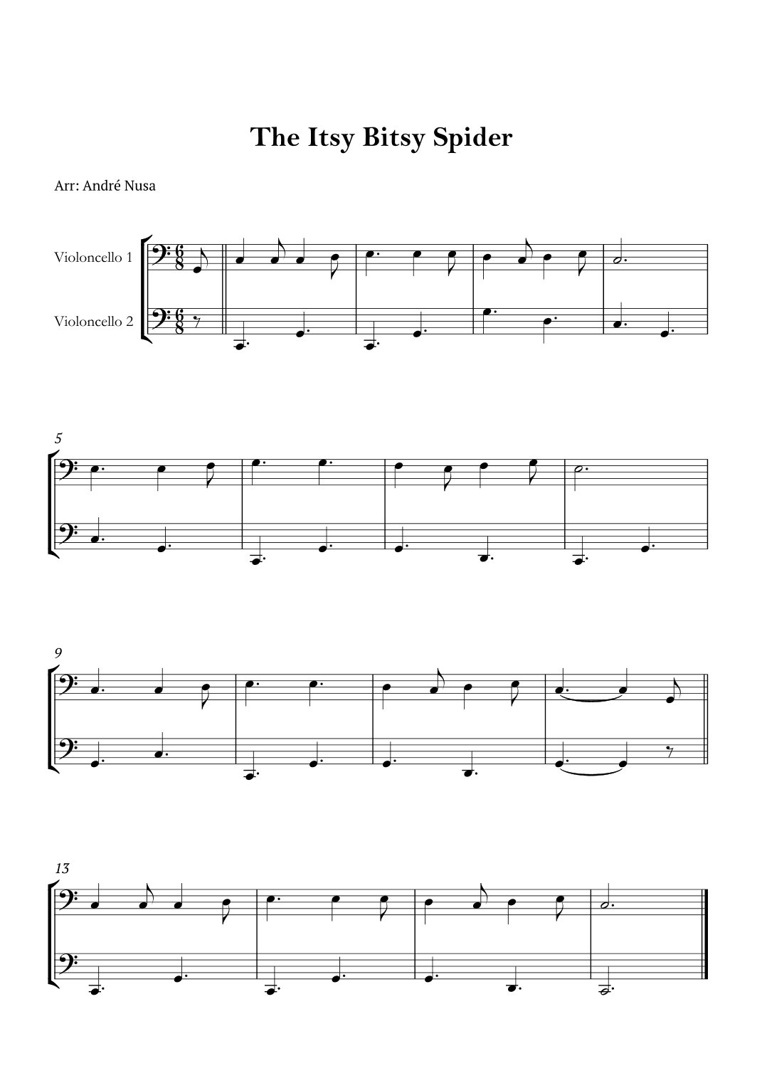 The Itsy Bitsy Spider (arr. André Nusa)