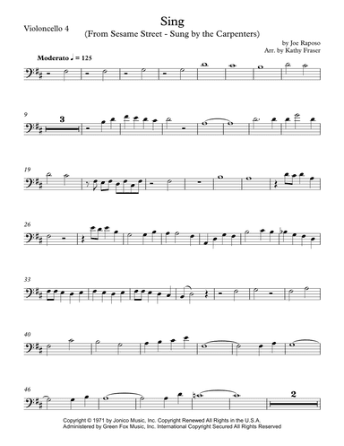 Sing (arr. Katherine L Fraser)
