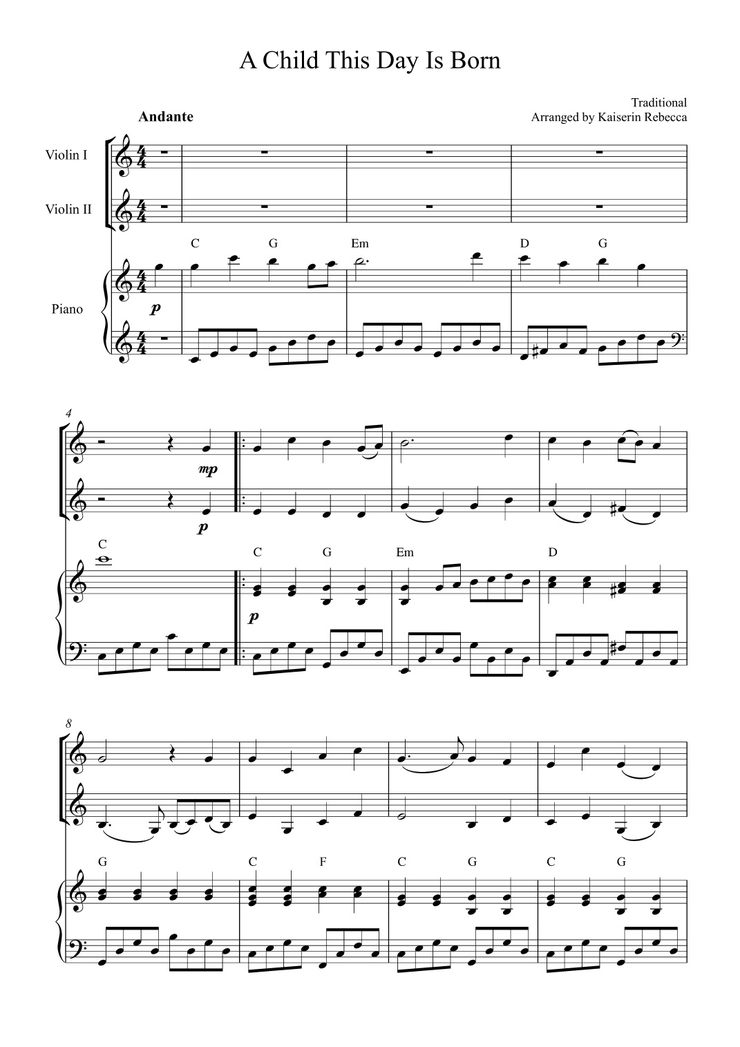 A Child This Day Is Born (arr. Kaiserin Rebecca)