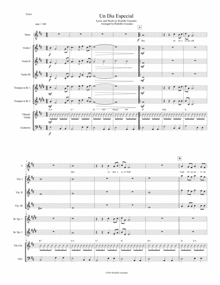 Un Dia Especial for Mariachi Ensemble and Tenor Voice