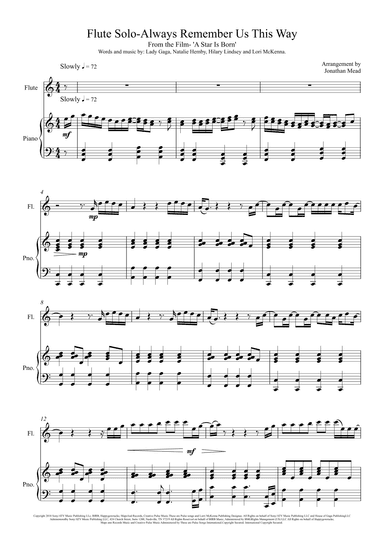 Always Remember Us This Way (arr. Jonathan Mead)