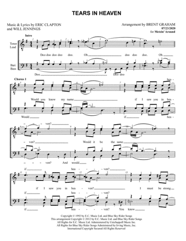 Tears In Heaven (arr. Brent Graham)