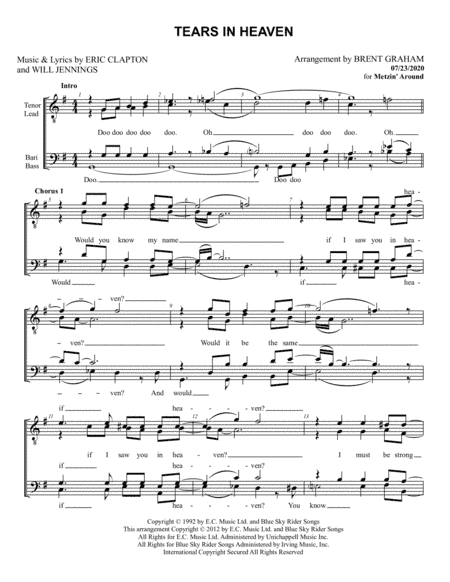 Tears In Heaven (arr. Brent Graham)