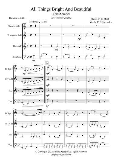 All Things Bright and Beautiful (arr. Thomas Quigley)