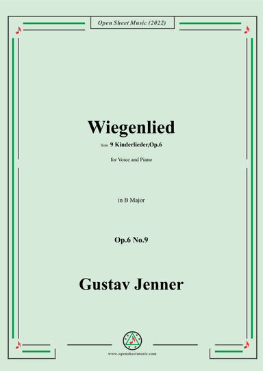 Jenner-Wiegenlied,in B Major,Op.6 No.9 (arr. OSM Press)