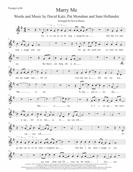 Marry Me (arr. Kevin Busse)