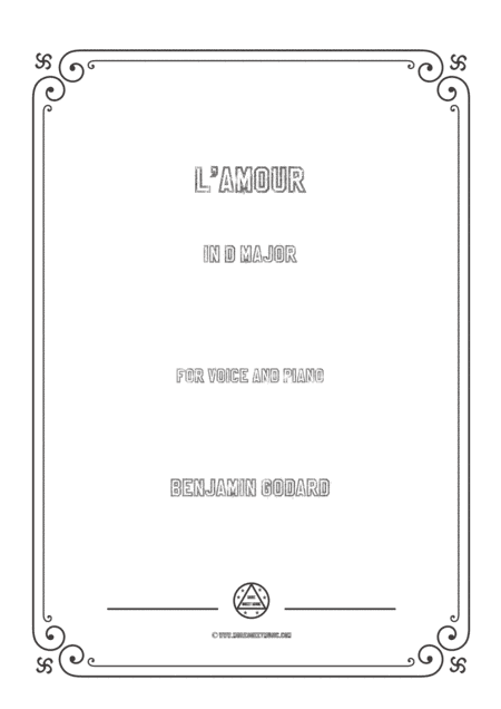 Godard-L'amour in D Major,for Voice and Piano (arr. MSM)