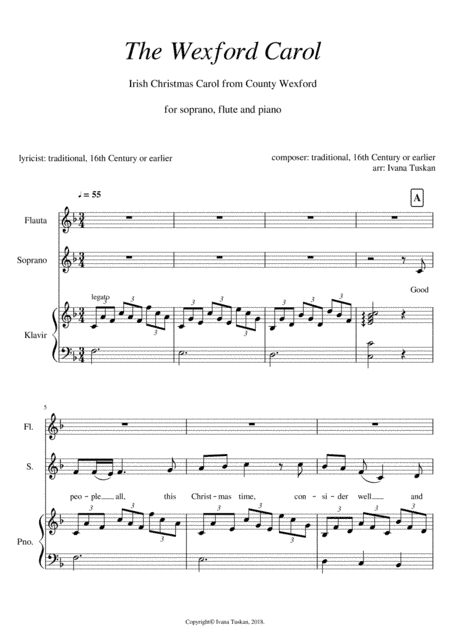The Wexford Carol for sopran, flute and piano (arr. Ivana Tuskan)