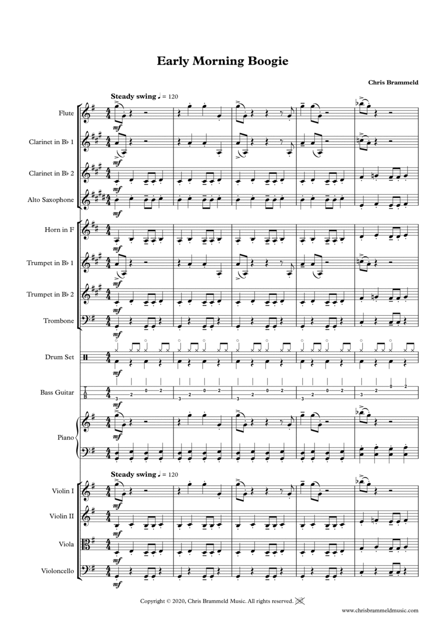 Early Morning Boogie - for medium orchestra