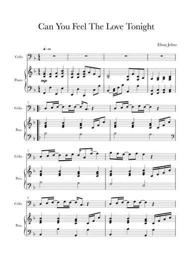 Can You Feel The Love Tonight (arr. W.S.)