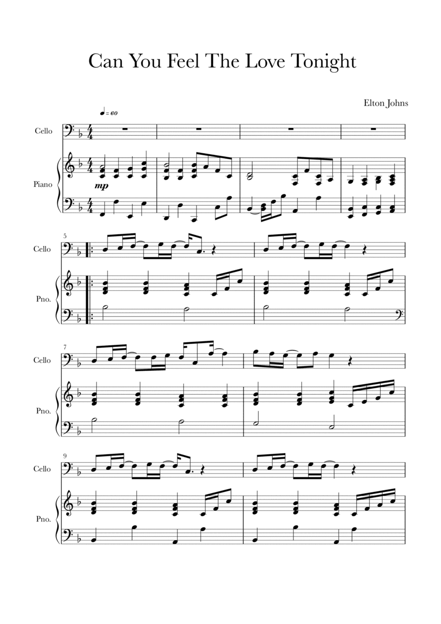 Can You Feel The Love Tonight (arr. W.S.)