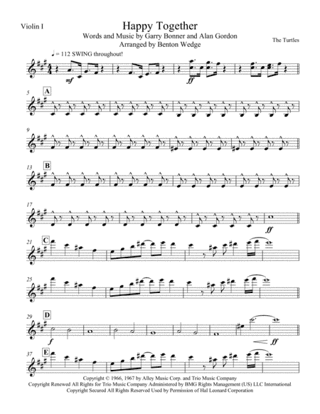 Happy Together (arr. Benton Wedge)