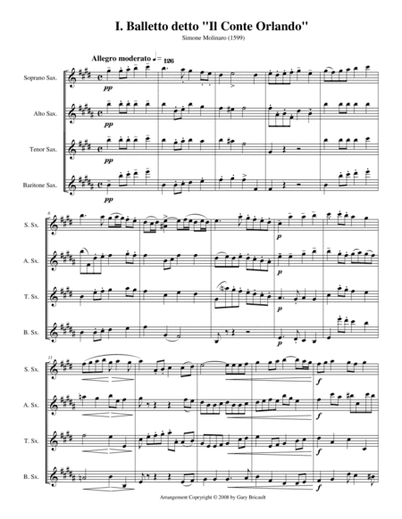 I. Balletto detto "Il Conte Orlando" from Ancient Aries and Dances, Suite No. 1 (arr. Gary Bricault)