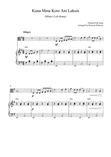 Kuna Mina Koto Ani Laksin (When I Left Home) (arr. Kaiserin Rebecca)