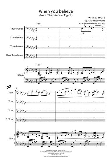 When You Believe (From The Prince Of Egypt) (arr. Daniel Moretti)