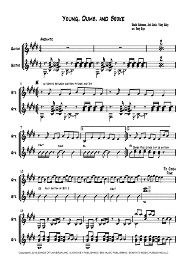 Young, Dumb And Broke (arr. Greg Hays)