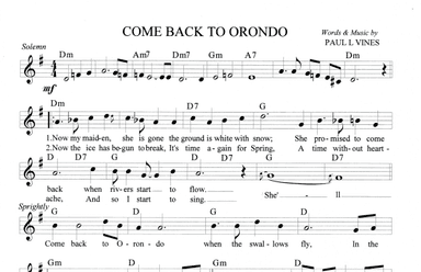 COME BACK TO ORONDO