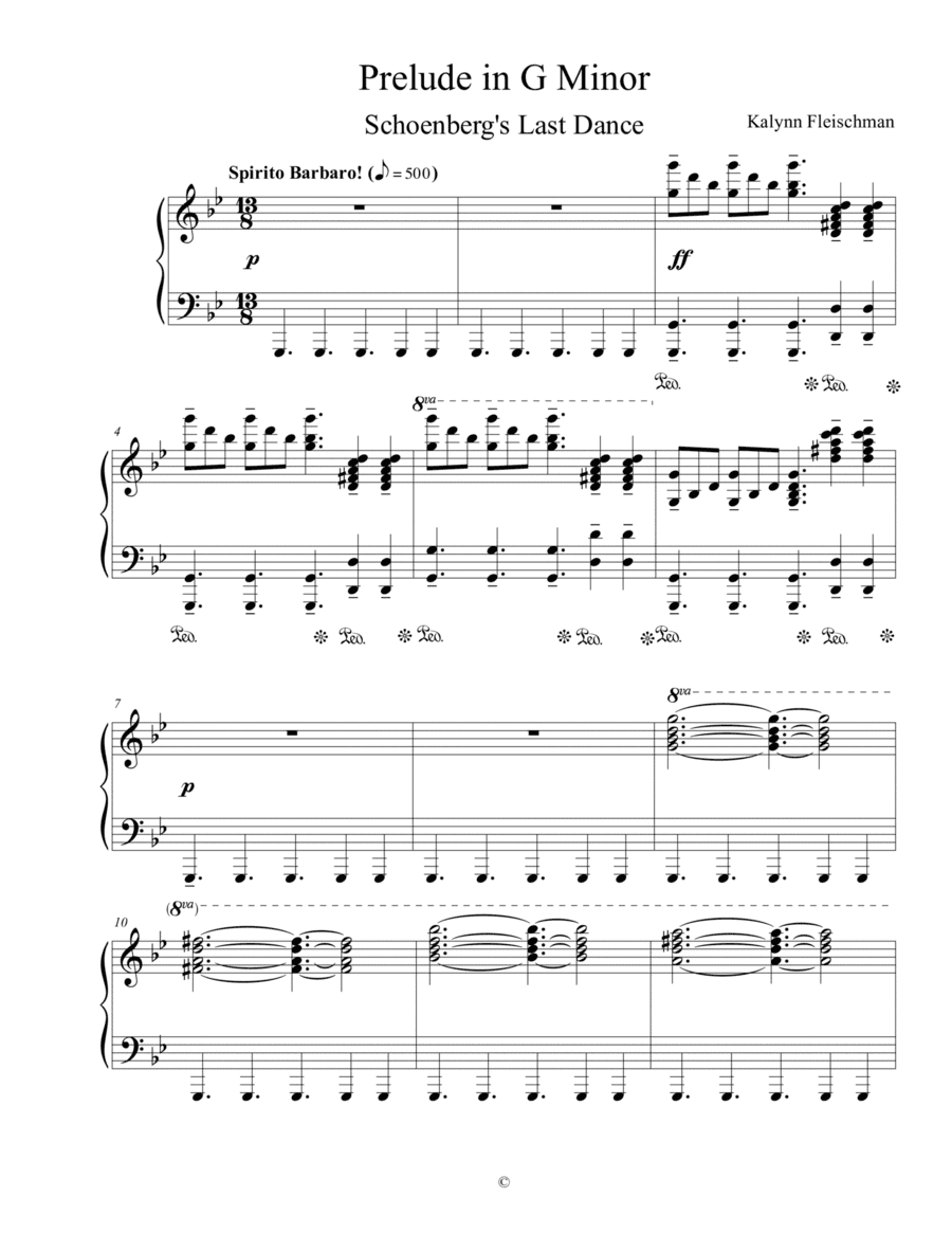 Prelude in G Minor: Schoenberg's Last Dance