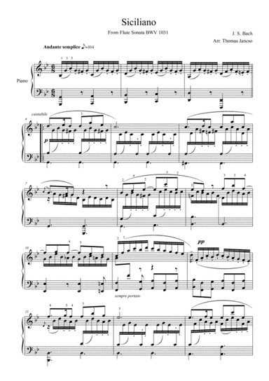 Siciliano (arr. Thomas Jancso)