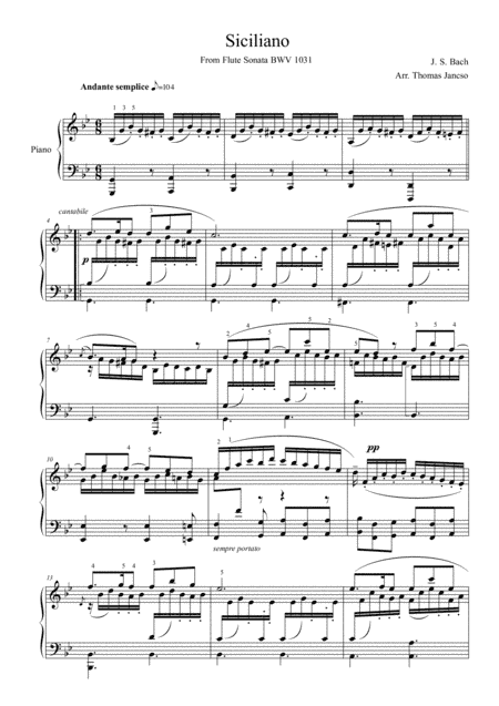 Siciliano (arr. Thomas Jancso)