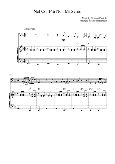 Nel Cor Più Non Mi Sento (for cello solo and piano accompaniment) (arr. Kaiserin Rebecca)